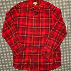 Cat & Jack Boys XL (16) Red Flannel Button Down Long Sleeve Shirt